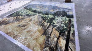 Mosaïque murale artisanale <span class=keywords><strong>en</strong></span> pierre naturelle et verre, motif arbres, pour la décoration de villas et de maisons - Product Image 4