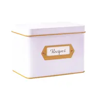 OEM dekorative Rezept box mit Trennwänden Geschenk box Metall Küche Aufbewahrung rezepte Blechdose