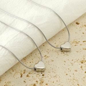 Zogxin Stainless Steel Heart Necklace With Letter Pendant Clavicle Chain For Women Fashion Jewelry - Product Image 3