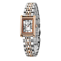 Montre personnalisée SK Fashionable avec logo, bracelet en cuir de vachette massif, placage or rose IP, montres-bracelets OEM ODM, verre quartz personnalisé