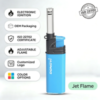 Briquet torche mini BBQ personnalisé avec logo, flamme jet en plastique, allumeur à arc pour fumer et briquet pour cadeaux promotionnels