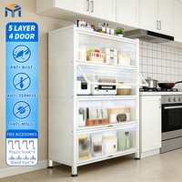 Armoire de cuisine en acier inoxydable, design moderne, étagères, économique, robuste, écologique, imperméable, montage facile