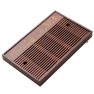 Bamboo and wood <b>tea</b> tray, water storage type, small Chinese <b>tea</b> table, dry brewing tray, drainage bamboo <b>tea</b> sea <b>tea</b> <b>set</b>, - Product Image 3