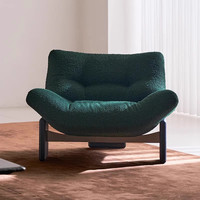 Fauteuil simple moderne en bouclette de laine d'agneau, fauteuil en bois de frêne blanc, mobilier de salon minimaliste de luxe pour la maison