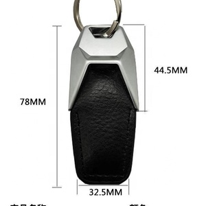 Phong cách xe da móc chìa khóa thời trang cao cấp tùy chỉnh xe logo Móc Chìa Khóa Da kim loại xe vòng chìa khóa - Product Image 6