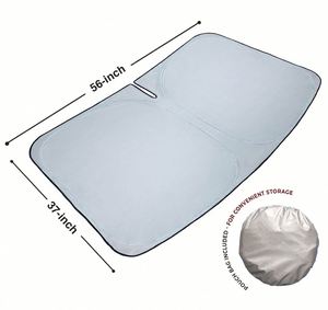 Pare-soleil de voiture pliable en polyester à impression personnalisée, double cercle, avec logo Tesla, pour pare-brise, modèles 3 et Y - Product Image 4