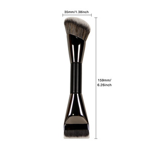 Brocha de Maquillaje Profesional de Doble Punta con Pelo Sintético y Mango de Madera para Base, Colorete y Maquillaje de Mejillas - Product Image 2