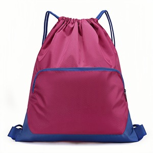 Luxury Custom Adult Travel Gym Swim <strong>String</strong> <strong>Bags</strong> Water Resistant with Printed Logo Zipper Pocket Black Drawstring <strong>Bag</strong> With Straps - Product Image 4