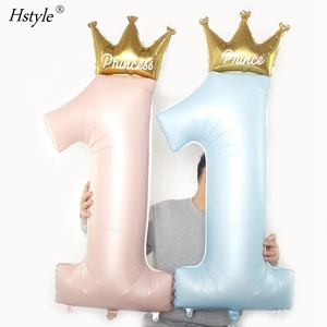 Hstyle First <strong>Birthday</strong> Party 1st Baby Girl <strong>Decorations</strong> 40inch <strong>Princess</strong> Crown One Balloon Baby First One Year Anniversary Supplies - Product Image 4
