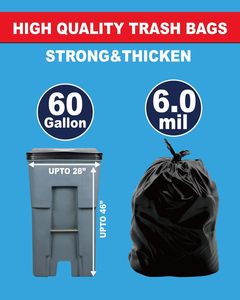 ถุงขยะสีดำแบบหนาพิเศษ ทนทาน ใช้งานหนัก สำหรับงานอุตสาหกรรม ป้องกันการฉีกขาด ป้องกันการรั่วซึม ใช้ได้หลากหลายวัตถุประสงค์ - Product Image 2