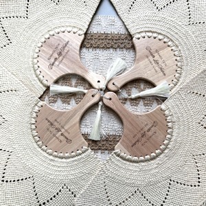 Ventaglio Portatile Artigianale Vintage con Manico in Legno a Forma di Nuvola, Logo Inciso al Laser, Elegante Decorazione <span class=keywords><strong>Boho</strong></span> per Matrimoni - Product Image 3