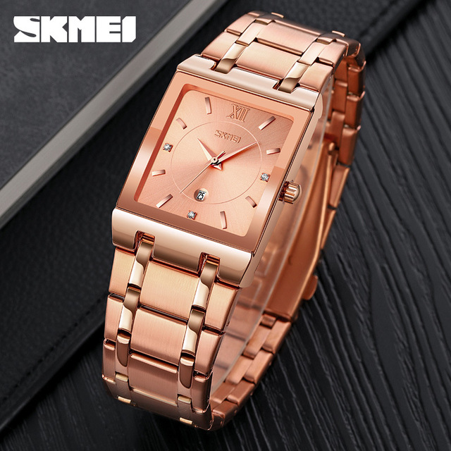 Time Beauty Fashion Men's Small Square Quartz Watch Waterproof Brand with Stainless Steel Band Wholesale Cross-Border Selection