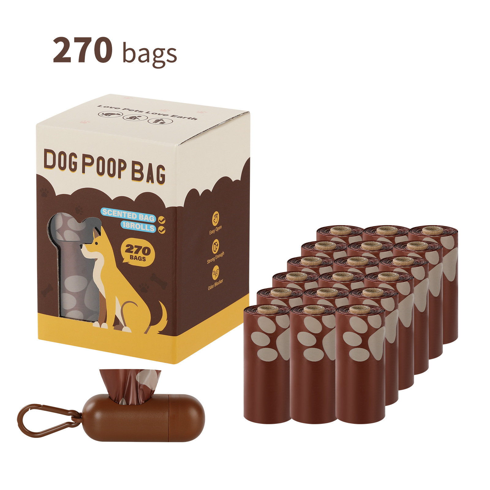 Caja de toallitas con sabor a café, 18 rollos + dispensador.