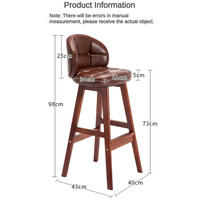 Chaise de bar légère au design moderne et de luxe Prix de gros Excellent Tabourets de bar en bois noir confortables et personnalisés Chaises de bar pour la maison