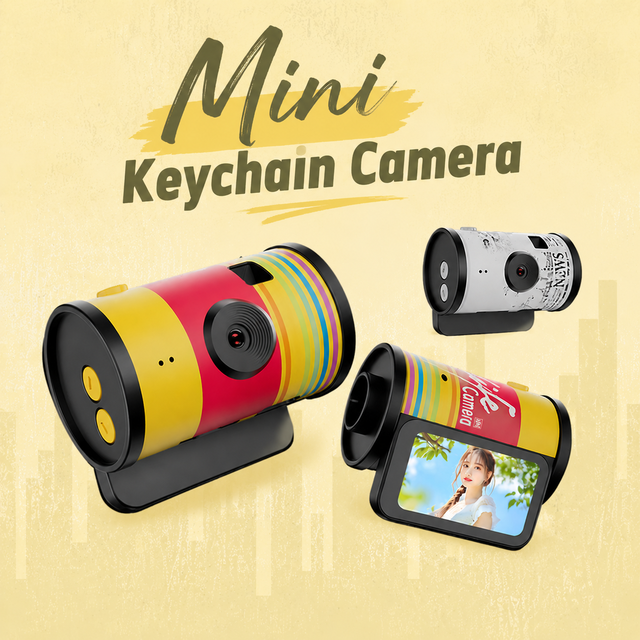 ODM&OEM Retro Mini Film Body Keychain Camera 1080P with 1.47" IPS Screen & Flash Multiple Filters for Gift