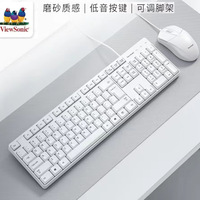 ViewSonic Cu1500 White Wired Keyboard Dan Mouse Combo Untuk Rumah Kantor Multimedia Gaming Koneksi Usb
