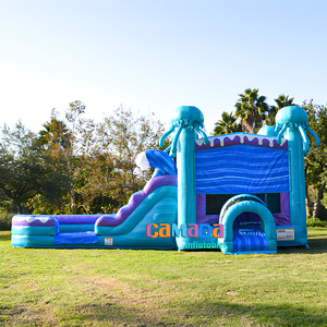 <span class=keywords><strong>Castillo</strong></span> Inflable con Tobogán de Medusa y Pulpo para Fiestas, Modelo Marble Mint, Combo Acuático y Seco, Piscina, <span class=keywords><strong>Castillo</strong></span> Brincolín en Venta - Product Image 3