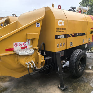 Second Hand <span class=keywords><strong>SANY</strong></span> HBT6013C-5D Diesel Anhänger Beton pumpe 115KW 1500h Gebrauchte Beton pumpe LKW und Anhänger - Product Image 1