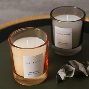 KLS Vente en gros Fabricant Prix bon marché Grand pot en verre avec logo personnalisé Bougies parfumées décoratives de luxe en cire de soja - Product Image 1