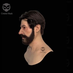 Masque masculin en silicone réaliste de qualité alimentaire pour <span class=keywords><strong>Halloween</strong></span>, Noël, cosplay, fête, carnaval, respirant et réutilisable - Product Image 5