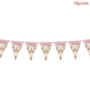 Paper cartoon1st Birthday Banner <span class=keywords><strong>Happy</strong></span> Birthday Party Decorations Kids Little Mermaid Flag Baby Shower Banner Wedding Garland - Product Image 5