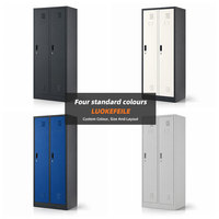 Casier de rangement en métal à 2 portes avec serrure à clé, 4 compartiments, pour employés, personnel, salle de sport, bureau, vestiaire