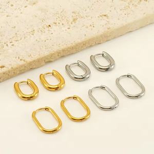 Pendientes de Flor de Acero Inoxidable con Baño de Oro 18K para Mujer, Estilo Francés Simple, Joyería de Moda - Product Image 2