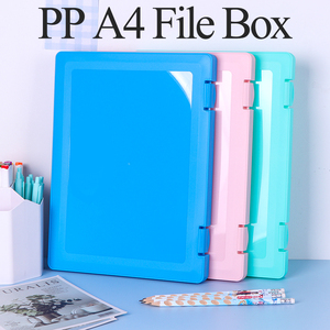 SUNSHING Modern Style Clip Board Storage PP <b>Plastic</b> File Box Case with Side Opening for Classroom, School, Office Supplies - Product Image 1