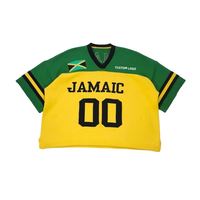 Maillot de football personnalisé avec logo, nouveau design d'été, manches courtes, lettres jacquard brodées, tricoté