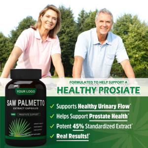 Cápsulas de extracto de Saw Palmetto 25% 40% Ácido graso Suplemento antifatiga inmune para adultos Cápsulas de Saw Palmetto - Product Image 2