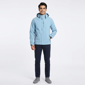Custom <b>Men's</b> Autumn Windbreaker <b>Jacket</b> Hooded Canvas Stand Collar Waterproof Breathable 100% Cotton Front Customizable Factory - Product Image 1
