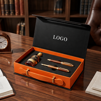 Boîte cadeau magnétique de luxe avec poignée en PU, insert en EVA, emballage rigide pour cadeau souvenir d'entreprise