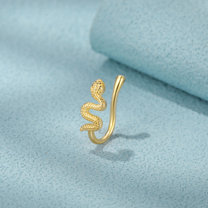 CANNER Anillo de Nariz en Forma de Serpiente, Sin Perforación, Clip para la Nariz, Plata S925 Chapada en Oro, Regalo para Mamá - Product Image 1