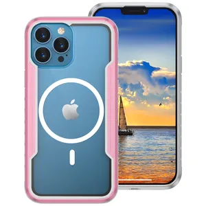 Diseño deportivo de lujo 6,1 pulgadas 6,7 pulgadas TPU funda magnética de aluminio para iPhone 14 pro Max cubierta