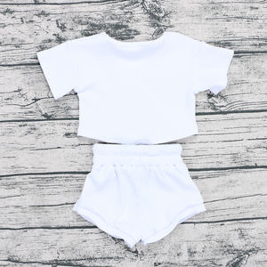 Conjunto de ropa de pantalones cortos de verano para bebé, conjunto de algodón con ribete, gran oferta - Product Image 3