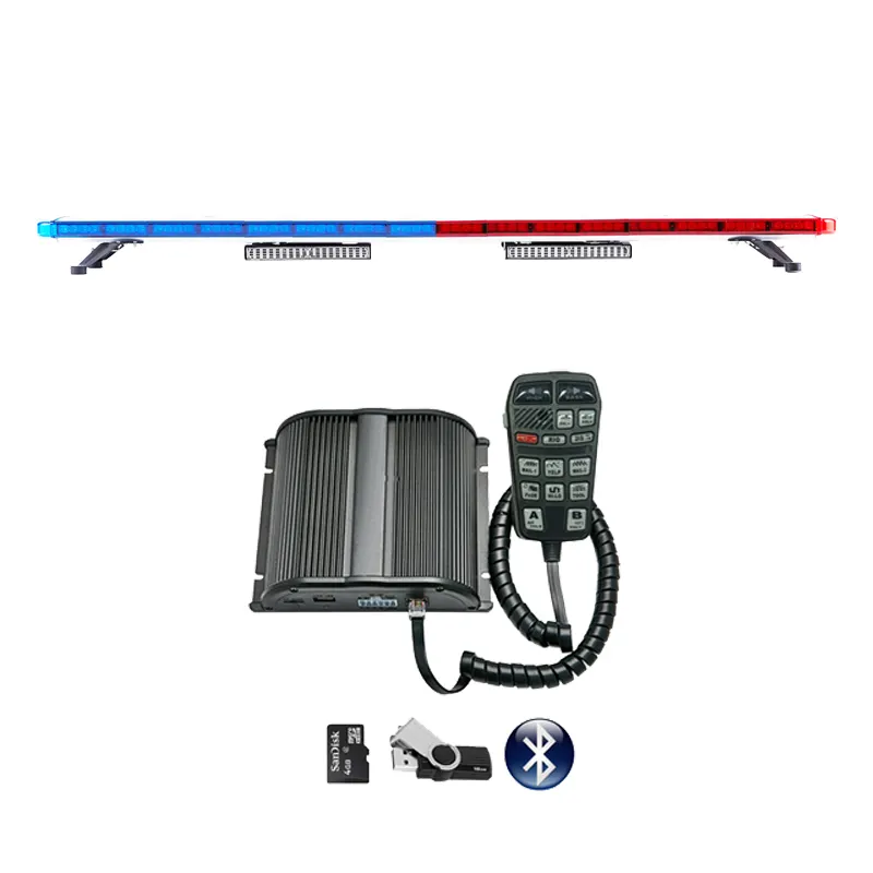 1.8M Car Security Alarm Siren Mp3 Function Speaker Ambulance Emergency Flash Led Warning Light