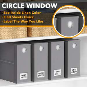 Organizadores y Almacenadores de Sábanas, Organizador Plegable para Armario de Ropa de Cama, Contenedor de Sábanas con Ventana, Contenedor XL para Ropa de Cama - Product Image 4