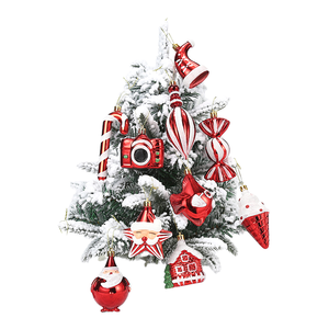 2 Paires de pendentifs en plastique Santa Candy Cane <span class=keywords><strong>pour</strong></span> arbre de Noël Décoration de fête de Noël Nouvel An Cadeau - Product Image 1
