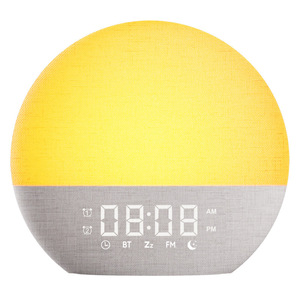 Sunrise Wake Up <b>Light</b> Clock Round Electronic Alarm With FM Radio Snooze Function Bedside <b>Sleep</b> Lamp - Product Image 5