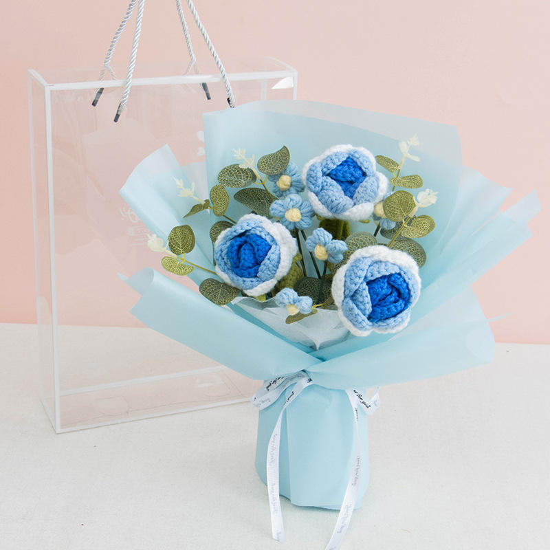 กุหลาบสีน้ำเงินไล่ระดับสีฟ้า-กล่องสัตว์เลี้ยงขนาดใหญ่