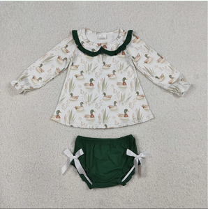 Tunique et short vert pour bébé fille GBO0482, ensemble Bummie pour bébé fille - Product Image 6