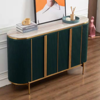 Console à chaussures, buffet de luxe moderne en marbre, avec casier en ardoise dorée, idéal pour un salon, une salle à manger ou un placard