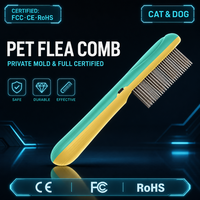 Peigne anti-puces pour chiens et chats, rechargeable par USB-C, à dents fines en métal, pour l'élimination des insectes et des poux, brosse de toilettage CE FC