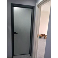 Portes battantes en aluminium à double volet au design moderne et simple Porte vitrée intérieure silencieuse étanche pour un usage domestique