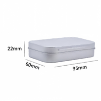 Boîte en métal rectangulaire personnalisée avec couvercle à charnière 95*60*20mm, boîte à bonbons, boîte cadeau, boîte en métal blanc, noir, argent pour l'emballage alimentaire