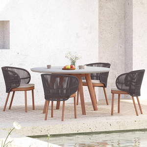 Muebles de exterior con marco de aluminio fundido, sillón de sauce tejido de ratán, sillón de jardín para tomar el sol en la playa - Product Image 3