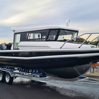 Bateaux de pêche en aluminium de 7,5 m (25 pieds) Perth, populaires pour la pêche en haute mer, soudés, en aluminium de qualité marine 5083, pour usage familial, bateaux rapides Gospel