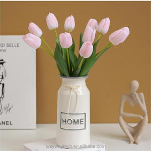 Tulipes artificielles bleu <span class=keywords><strong>rose</strong></span> pâle, fleurs artificielles au toucher réel pour la remise des diplômes, Pâques, Nouvel An et la rentrée scolaire, décoration de la maison - Product Image 5