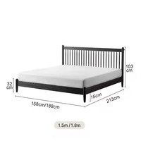 Cadre de lit king-size en chêne massif, style minimaliste moderne, mobilier de luxe pour chambre principale, lits doubles 180x200, personnalisable OEM