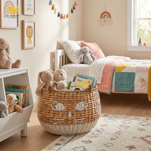 Animal-Themed Wicker Clothing Organizer <b>Storage</b> <b>Baskets</b> Multifunction For Kids Bedroom <b>Toy</b> Organizer Cheap Price - Product Image 2